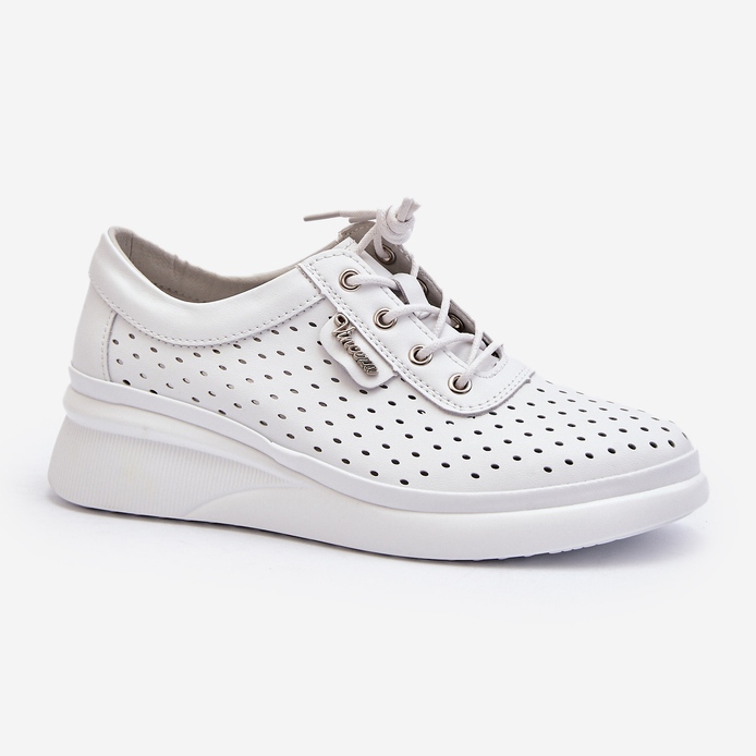 Vinceza Dame Læder Sports Sneakers Sko Hvid Brumia 2