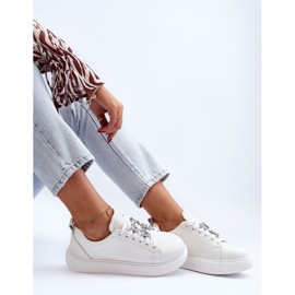 Vinceza Dame læder sneakers med dekorationer, hvid dysuri 2