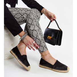 Sorte skinnende espadriller med Caithlin platform 1