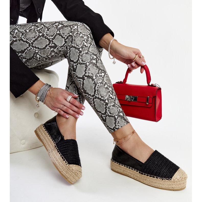 Sorte Danica platform espadriller 1