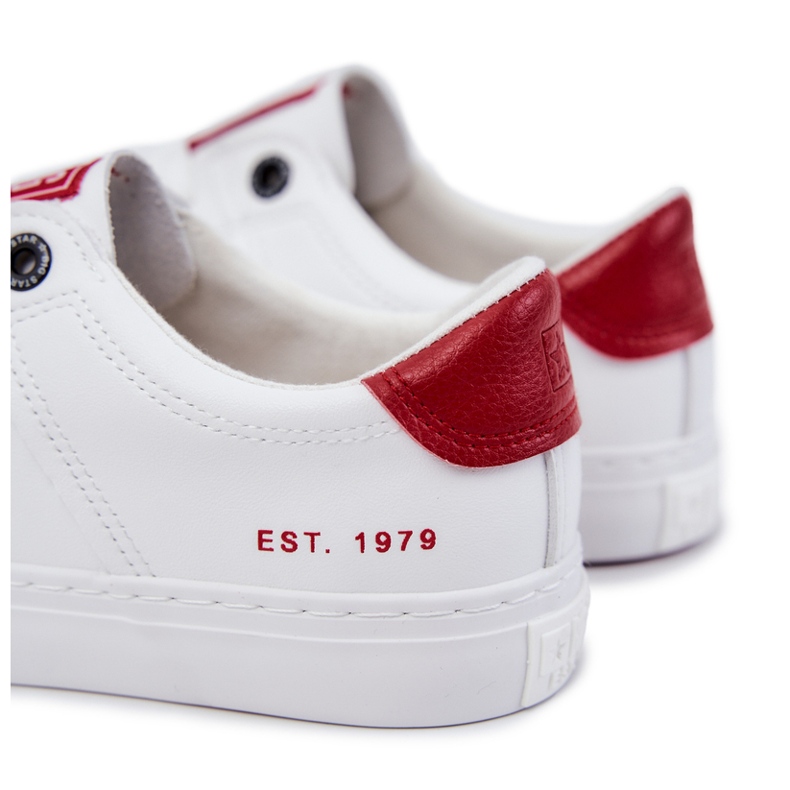 Læder herresneakers Big Star JJ174106 Hvid-Rød 4