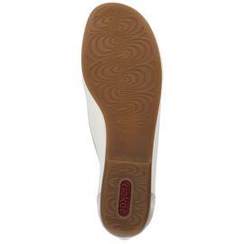 Komfortable sko i læder, gennembrudte mokkasiner til kvinder, beige Rieker L6350-60 3