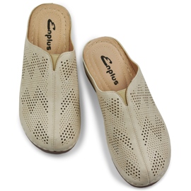 Kvinders sundhedsflip-flops med lukkede tæer beige 1