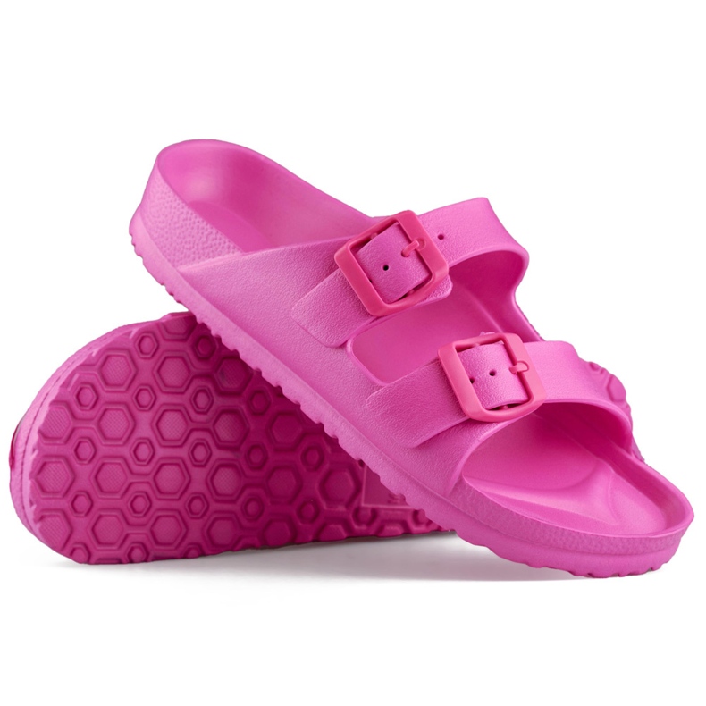 Pink flip-flops med to spænder lyserød 1