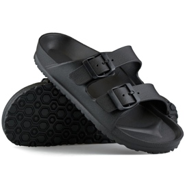 Sorte flip-flops med to spænder 1