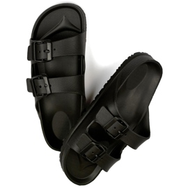 Sorte flip-flops med to spænder 2