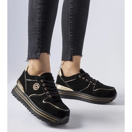 Sorte og guld Therrien ruskind sneakers 1