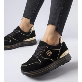 Sorte og guld Therrien ruskind sneakers 2