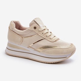 Damesportssko, Platform Sneakers, Beige Atnarama 1