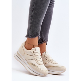Damesportssko, Platform Sneakers, Beige Atnarama 2