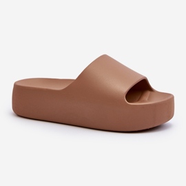 Kvindeflip-flops med tyk sål, brun oreithano 1