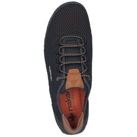 Komfortable sommer openwork slip-on sko til mænd, marineblå Rieker 07555-14 7