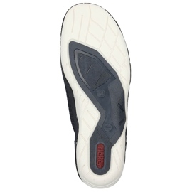 Komfortable sommer openwork slip-on sko til mænd, marineblå Rieker 07555-14 8