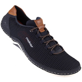 Komfortable sommer openwork slip-on sko til mænd, marineblå Rieker 07555-14 1