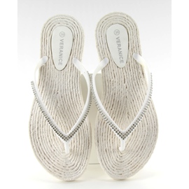 Gummi flip-flops som espadriller ls069 hvid 1