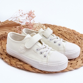 Læder Børne Velcro Sneakers Hvid Delmara 1