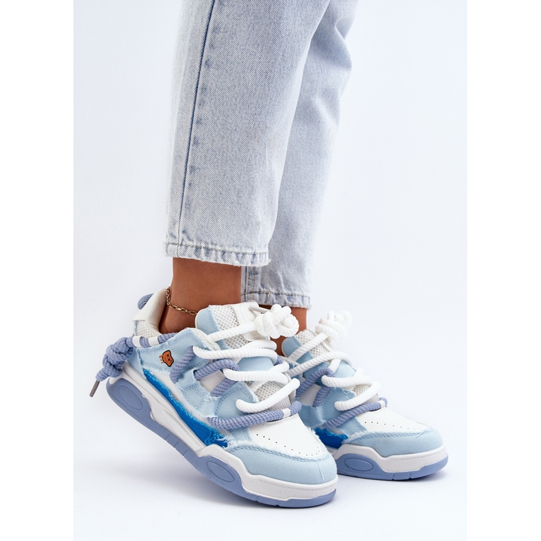 Damesneakers med tyk snøre, blå Miatora 2