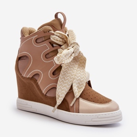Wedge sneakers til kvinder Beige Leoppa 1