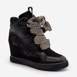 Wedge sneakers til kvinder Sort Leoppa 2