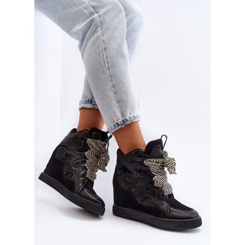 Wedge sneakers til kvinder Sort Leoppa 1