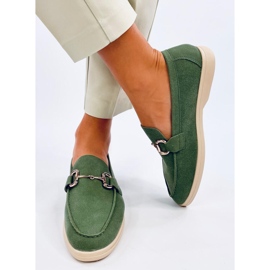 Milva Green dame loafers grøn 2