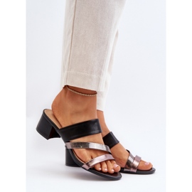 Lavhælede flip-flops til kvinder, sort Rosila 2