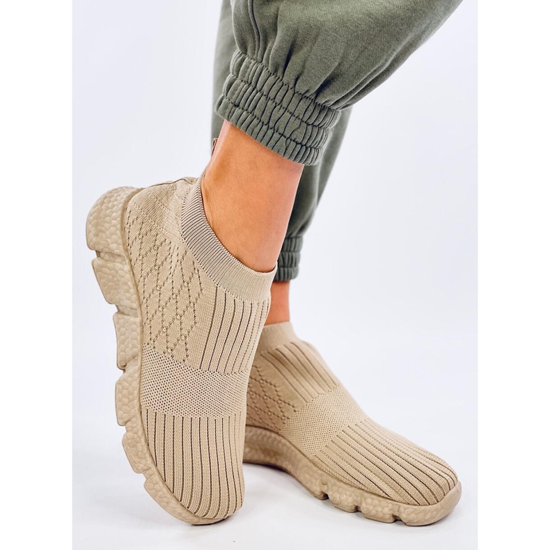 Dart Beige strømpe sportssko 2