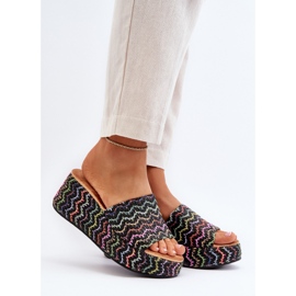 Kvinders sorte Vanarila Wedge flip-flops 2
