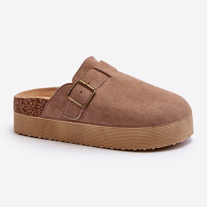Kvinders Beige Platform træsko Flip Flops Jorffia 1