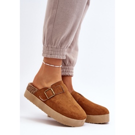 Dame Camel Jorffia Platform træsko brun 2