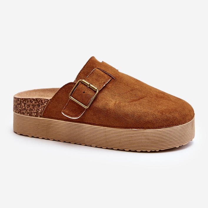 Dame Camel Jorffia Platform træsko brun 1