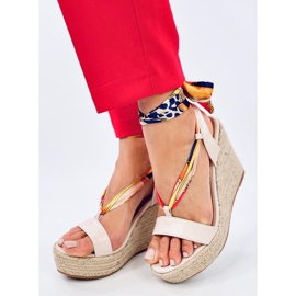 Birrel Beige kile espadrillesandaler 2