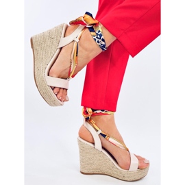 Birrel Beige kile espadrillesandaler 1