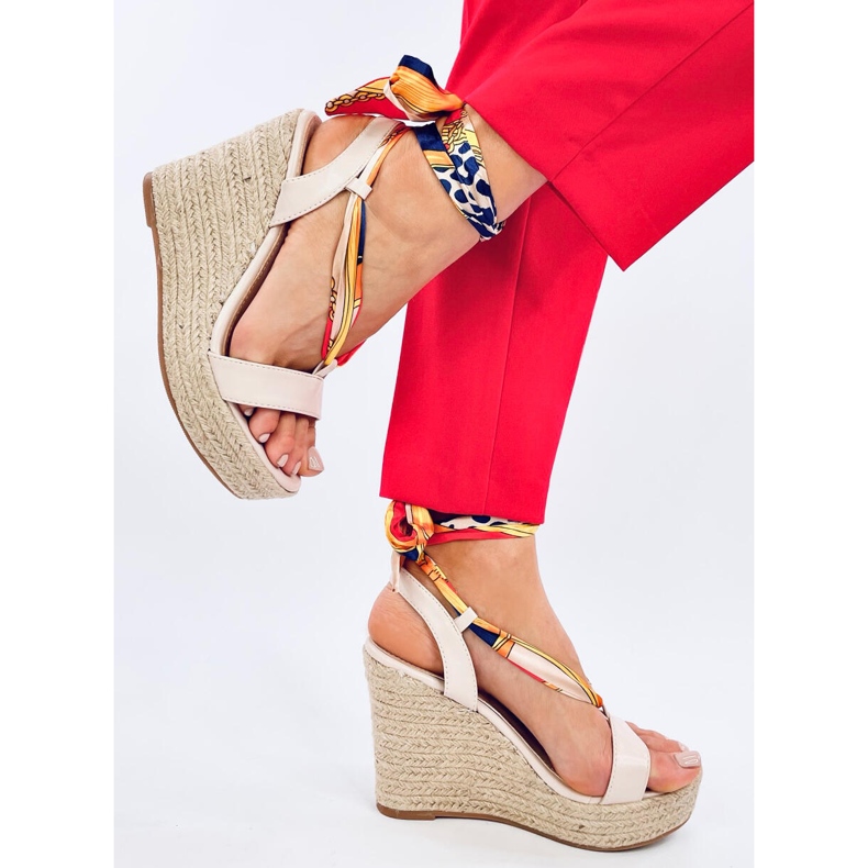 Birrel Beige kile espadrillesandaler 1