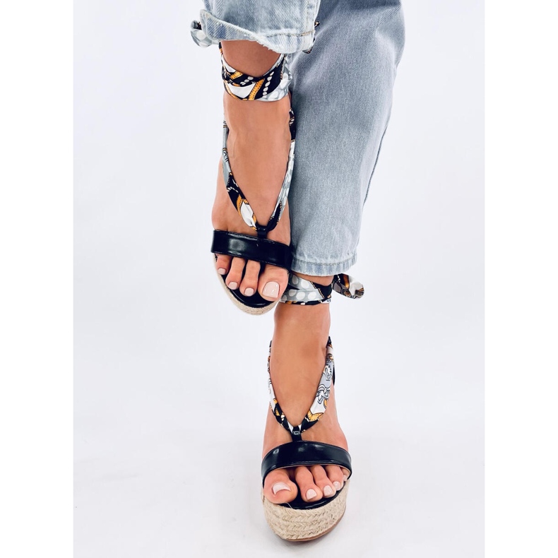 Birrel Sorte kile espadrillesandaler 1