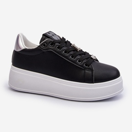 Platformsneakers til kvinder med dekorationer, sort Herbisa 2