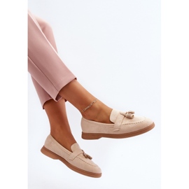 Dame ruskindsmokkasiner Beige Dansitu 1
