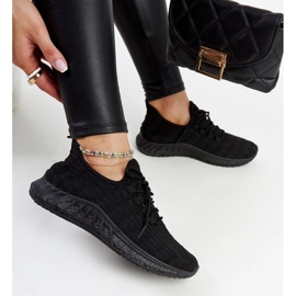 Milena sneakers i sort stof 1