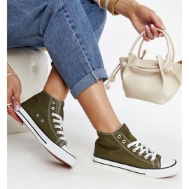 Mørkegrønne Eliska high-top sneakers 1