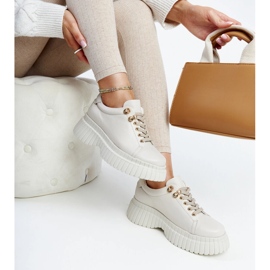 Lys beige læder sneakers fra Karino 1