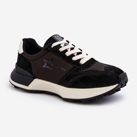 Dame læder sneakers Big Star NN274963 Sort 2