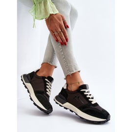 Dame læder sneakers Big Star NN274963 Sort 1