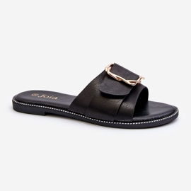 Flip-flops til kvinder med rem og spænde Sort Opahiri 1
