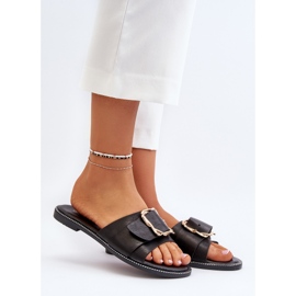 Flip-flops til kvinder med rem og spænde Sort Opahiri 2