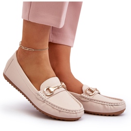 Klassiske Eco Læder Loafers Beige Demese til kvinder 11