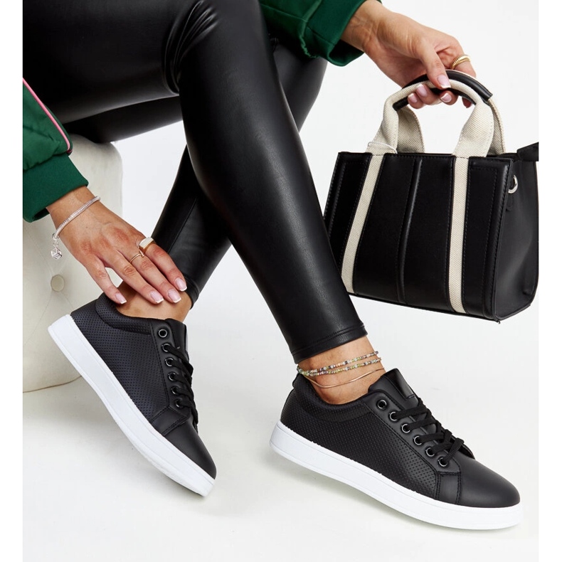 Sorte øko-læder Semret sneakers 1