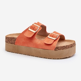 Kvinders Platform Flip Flops med spænder Orange Lolpey 1
