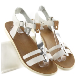 Sandaler med metallisk rem 760 hvid 1