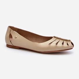 Zazoo 10009 Komfortable ballerinasko i læder til kvinder, beige 1