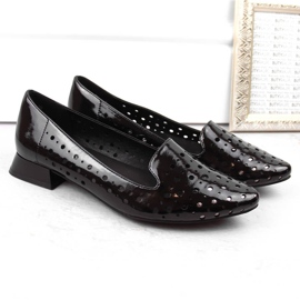 M. DASZYŃSKI Patenterede gennembrudte slip-on sko til kvinder M.Daszyński SA178A-2 sort 2